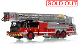 1:50 scale model of Chicago Fire Department 2022 E-One Cyclone II Tower Ladder 24