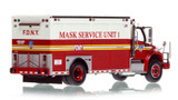 1:50 scale model of FDNY 2015 Freightliner M2/Seagrave Mask Service Unit 1