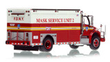 1:50 scale model of FDNY 2015 Freightliner M2/Seagrave Mask Service Unit 2