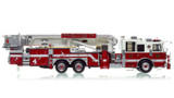 1:50 scale model of Miller Place Fire Department 2013 Seagrave Attacker 95' Tower Ladder 4