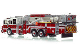 1:50 scale model of Miller Place Fire Department 2013 Seagrave Attacker 95' Tower Ladder 4