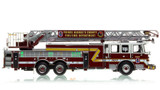 1:50 scale model of PGFD 2019 Pierce Enforcer 107' Ascendant Truck 825 - Clinton