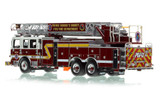 1:50 scale model of PGFD 2019 Pierce Enforcer 107' Ascendant Truck 825 - Clinton