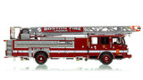 1:50 scale model of Boston Fire Department 2018 E-One Cyclone II - Ladder 1 - North End