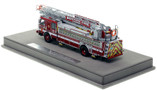 1:50 scale model of Boston Fire Department 2018 E-One Cyclone II - Ladder 1 - North End