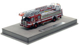 1:50 scale model of Boston Fire Department 2018 E-One Cyclone II - Ladder 1 - North End