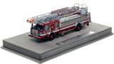 1:50 scale model of Boston Fire Department 2018 E-One Cyclone II - Ladder 2 - East Boston