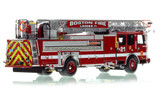 1:50 scale model of Boston Fire Department 2016 E-One Cyclone II - Ladder 21 - Orient Heights