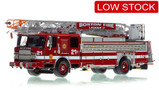 1:50 scale model of Boston Fire Department 2016 E-One Cyclone II - Ladder 21 - Orient Heights