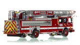 1:50 scale model of Boston Fire Department 2022 E-One Cyclone II - Ladder 26 - Huntington Ave.