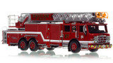 1:50 scale model of Dallas Fire-Rescue 2021 Pierce Velocity Ascendant 107' Truck 37 - Five Points