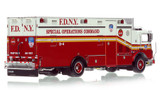 1:50 scale model of FDNY 2006 Mack MR/Ferrara Decontamination Unit 4 - Citywide