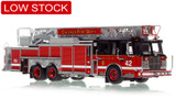 1:50 scale model of Chicago Fire Department 2011 Spartan 103' Rear Mount - Truck 42 - Burnside