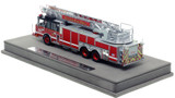 1:50 scale model of Chicago Fire Department 2011 Spartan 103' Rear Mount - Truck 50 - Ashburn/Gresham