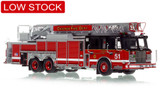 1:50 scale model of Chicago Fire Department 2010 Spartan 103' Rear Mount - Truck 51 - Englewood