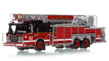 1:50 scale model of Chicago Fire Department 2010 Spartan 103' Rear Mount - Truck 62 - South Deering
