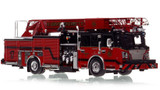 1:50 scale model of St. Louis Fire Dept. 2020 Spartan/Smeal 75' Truck 17 - Covenant Blu/Grand Center
