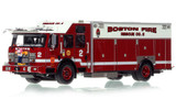1:50 scale model of Boston Fire Department 2021 E-One Typhoon Rescue 2 - Roxbury