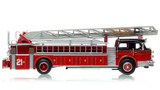 1:50 scale model of Chicago 1973 American LaFrance 100' Ladder Chief - H&L Co. 21 - Lakeview