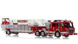 1:50 scale model of Columbus Division of Fire 2008 ALF Eagle/LTI 110’ TDA Ladder 1 - Downtown