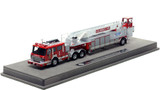1:50 scale model of Columbus Division of Fire 2008 ALF Eagle/LTI 110’ TDA Ladder 1 - Downtown