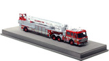 1:50 scale model of Columbus Division of Fire 2001 ALF Eagle/LTI 110’ TDA Ladder 13 - Ohio State University