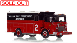 1:50 scale model of Chicago 1970 Mack MB/1972 Platt Flying Manpower Squad 2 - Southeast Side
