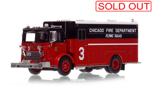 1:50 scale model of Chicago 1970 Mack MB/1972 Platt Flying Manpower Squad 3 - South Side