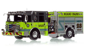 1:50 scale model of Miami-Dade Fire Rescue 2023 Pierce Enforcer Engine 23 - Suniland/Pinecrest