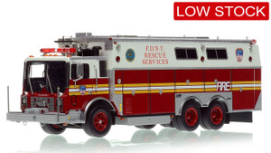 1:50 scale model of FDNY 1985 Mack MC/Saulsbury Rescue Services - Ex R5 - Staten Island
