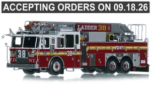 1:50 Scale Model of FDNY 2023 Seagrave Attacker HD 100' Ladder 38 - Bronx