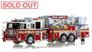 1:50 scale museum grade replica of FDNY Tower Ladder 33