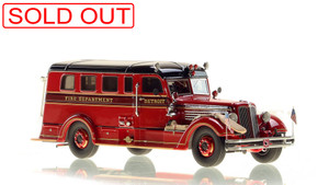 1:50 scale model of Detroit Fire Department 1937 Seagrave Safety Sedan - Memorial Rig