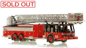 1:50 scale museum grade replica of Chicago Fire Department E-One Hurricane Tower Ladder 10