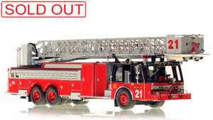 1:50 scale museum grade replica of Chicago Fire Department E-One Hurricane Tower Ladder 21