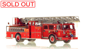 1:50 scale museum grade model of FDNY Ladder 2 - 1972 Seagrave Phone Booth 100' Ladder
