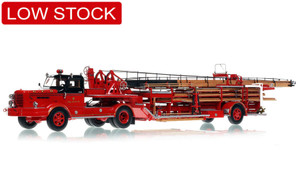 1:50 scale model of Chicago Fire Department 1954 FWD 85' Tractor Drawn Aerial