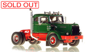 1:50 scale model of a 1954 Autocar DC-100T - Green over Red