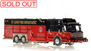 1:50 scale model of St. Louis Fire Department SVI/Spartan Rescue 2
