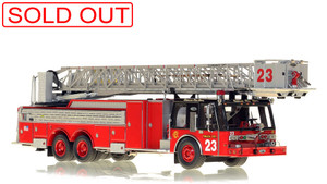 1:50 scale museum grade replica of Chicago Fire Department E-One Hurricane Tower Ladder 23