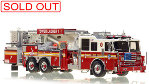 1:50 scale model of Fire Department City of New York Tower Ladder 1 - Manhattan (updated)