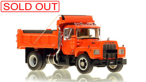 1:50 scale model of Mack® R Single Axle Dump Truck - Orange over Black