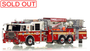 1:50 scale model of Fire Department City of New York Tower Ladder 105 - Brooklyn