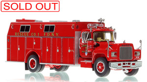 1:50 scale model of FDNY 1979 Mack® R/Pierce Rescue 1 - Manhattan