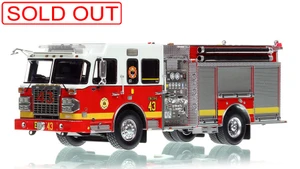 1:50 scale model of Philadelphia Fire Department Spartan Engine 43