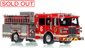 1:50 scale model of Columbus Division of Fire 2019 Sutphen Monarch Engine 6