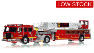 1:50 scale model of Los Angeles County Fire Department 2016 KME AerialCat 100' Quint 3