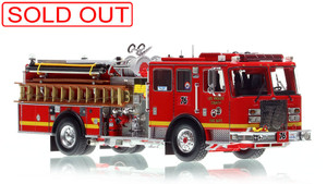 1:50 scale model of Los Angeles County Fire Department 2014 KME Predator Engine 76