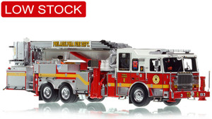 1:50 scale model of Philadelphia Fire Department 2021 Seagrave 75' Tower Ladder 8