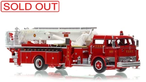 1:50 scale model of FDNY 1966 Mack® C/Eaton 75' Tower Ladder 127 - Queens